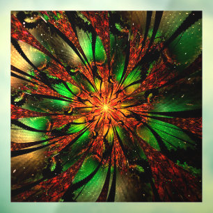 Abstract fractal flower design.  window cling