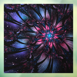 Abstract fractal flower design. window cling