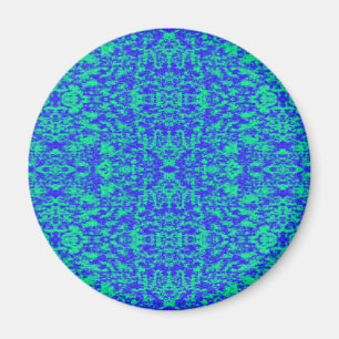 Abstract Fractal In Blue And Green Magnet