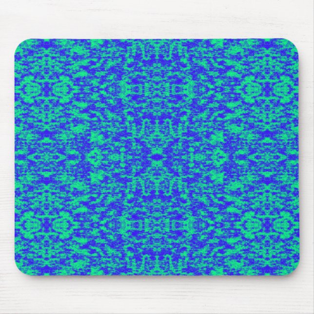 Abstract Fractal In Blue And Green Mouse Mat (Front)