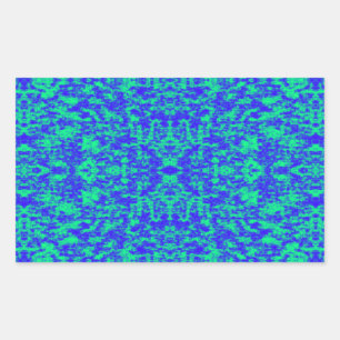 Abstract Fractal In Blue And Green Rectangular Sticker