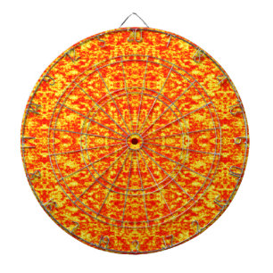 Abstract Fractal In Red And Orange Dartboard