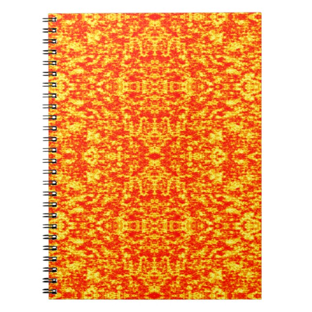Abstract Fractal In Red And Orange Notebook (Front)