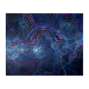Abstract Fractal Nebula and Geometric Morph Acrylic Print