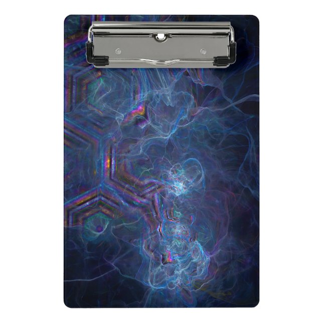 Abstract Fractal Nebula and Geometric Morph Mini Clipboard (Front)