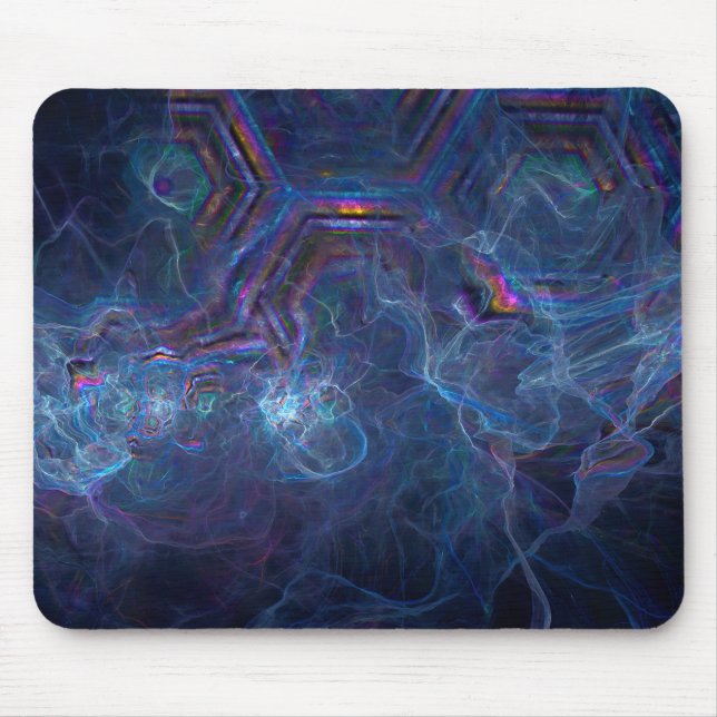 Abstract Fractal Nebula and Geometric Morph Mouse Mat (Front)