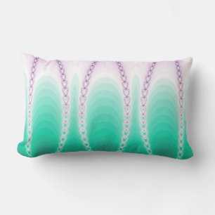Abstract Fractal Pattern - Green Purple Gradient Lumbar Cushion