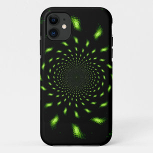 Abstract fractal pattern light green iPhone 11 case