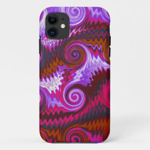 Abstract fractal pattern swirl wave iPhone 11 case