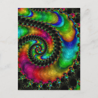 Abstract fractal patterns and shapes. Fractal Art Postcard