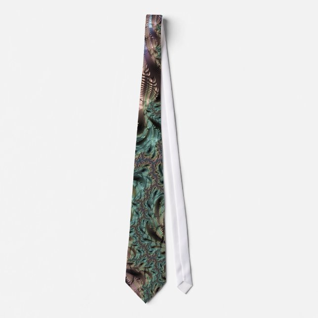 Abstract fractal patterns and shapes. Fractal Art Tie (Front)