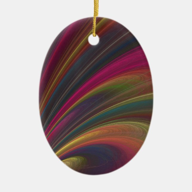 Abstract Fractal Rainbow Ornament (Front)
