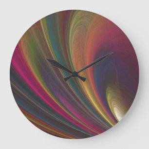 Abstract Fractal Rainbow Round Wall Clock