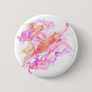 Abstract Fractal Smoke 6 Cm Round Badge