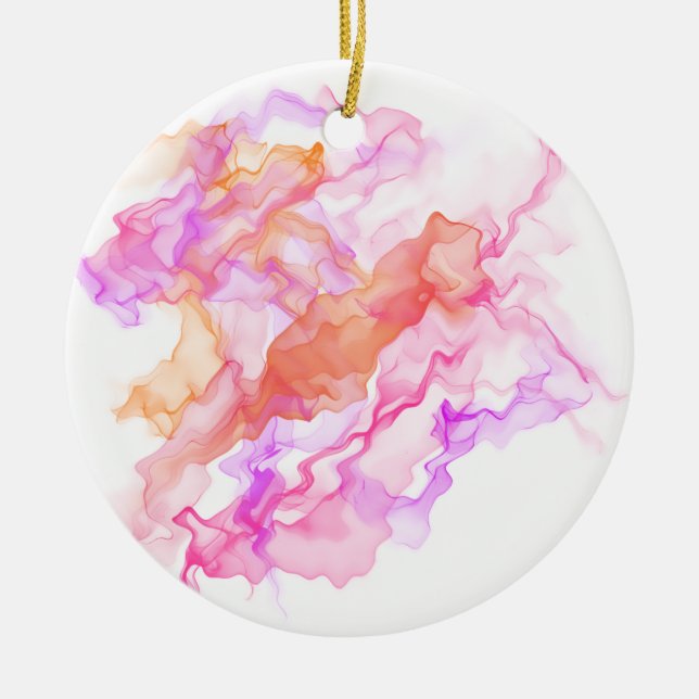 Abstract  Fractal Smoke Ceramic Tree Decoration (Front)