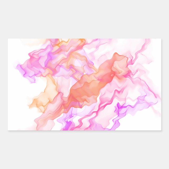 Abstract  Fractal Smoke Rectangular Sticker (Front)