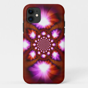 Abstract fractal spiral light iPhone 11 case