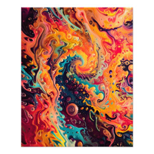 Abstract fractal texture photo print