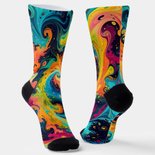 Abstract fractal texture socks