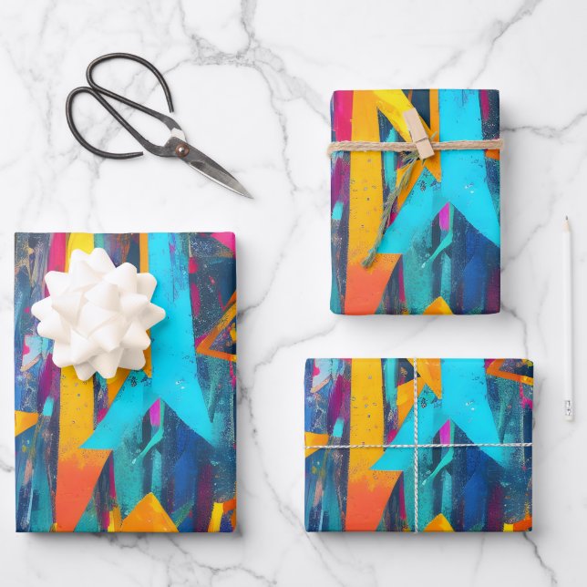 Abstract fractal texture wrapping paper sheet (Front)
