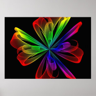 Abstract Fractal Wave Design Poster