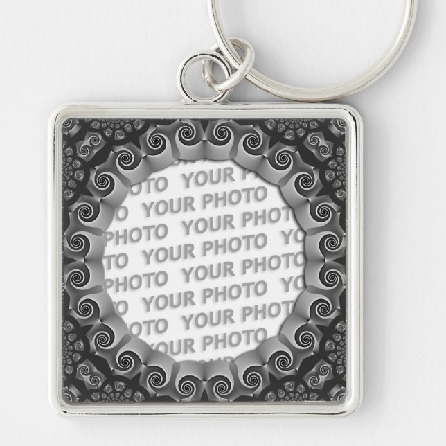 Abstract frame ARTs GEO 1 + your photo Key Ring (Front)