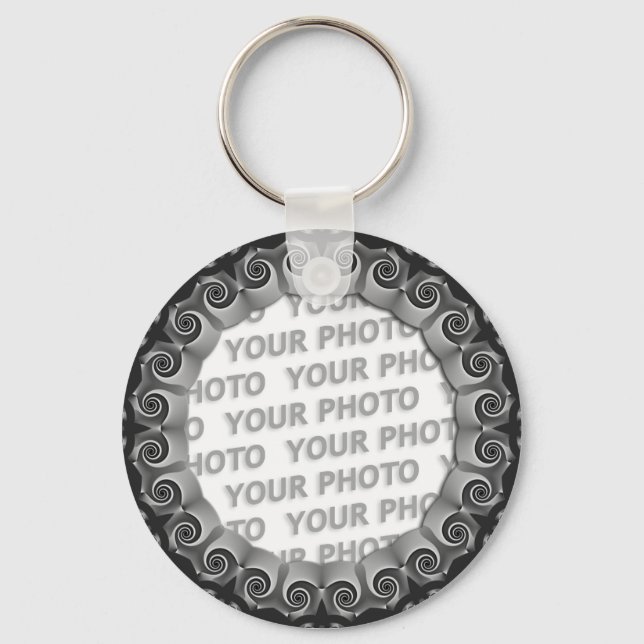 Abstract frame ARTs GEO 1 + your photo Key Ring (Front)