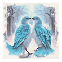 *~* Abstract frame Love Birds AP54 Art Winter