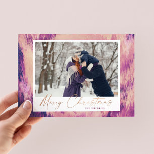 Abstract Frame Merry Christmas 2 Photo Holiday Card