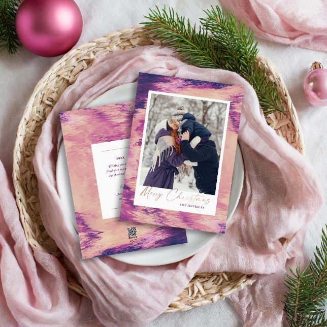 Abstract Frame Merry Christmas Photo Holiday Card (Creator Uploaded)
