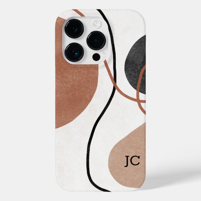 Abstract Freeform Shapes - Brown and Black Case-Mate iPhone Case (Back)