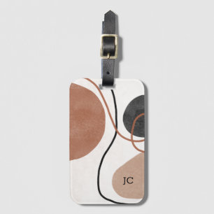 Abstract Freeform Shapes - Brown and Black Luggage Tag