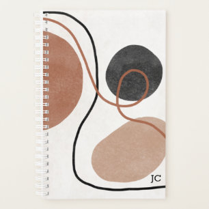 Abstract Freeform Shapes - Brown and Black Planner