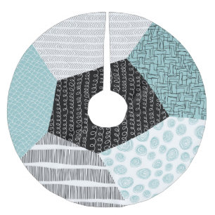 Abstract Freehand Drawing: Artistic Background. Brushed Polyester Tree Skirt