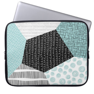 Abstract Freehand Drawing: Artistic Background. Laptop Sleeve