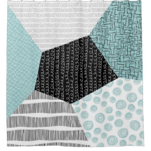 Abstract Freehand Drawing: Artistic Background. Shower Curtain