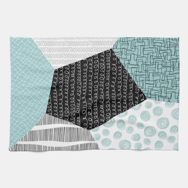 Abstract Freehand Drawing: Artistic Background. Tea Towel (Horizontal)