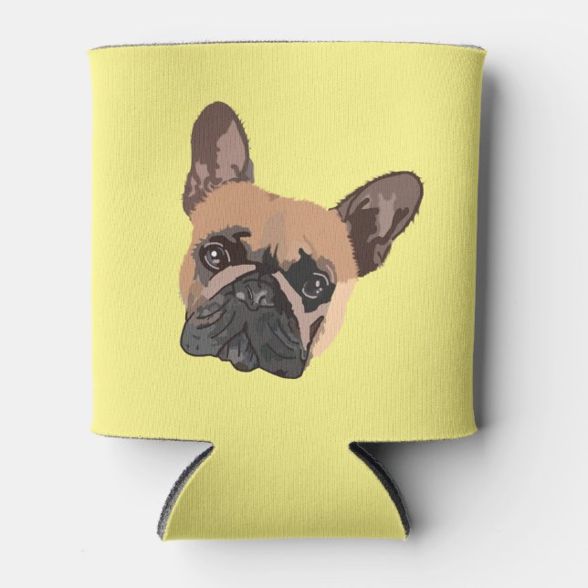 Abstract French Bulldog Can Cooler (Front)