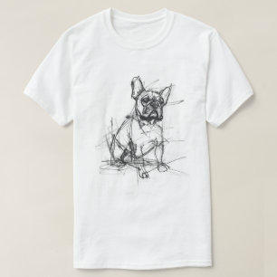 Abstract French Bulldog Sketch T-Shirt
