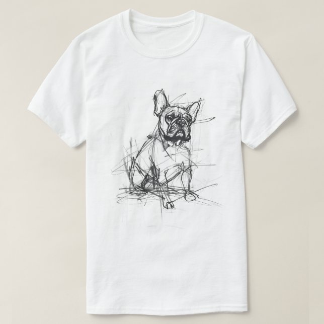 Abstract French Bulldog Sketch T-Shirt (Design Front)