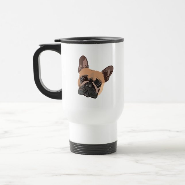 Abstract French Bulldog Travel Mug (Left)