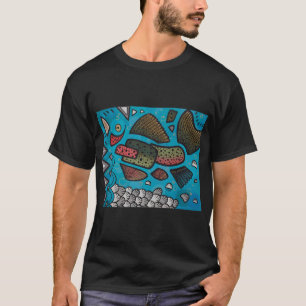 Abstract freshwater fishes rainbow trout oil paint T-Shirt