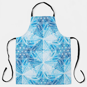 Abstract frozen star snowflakes seamless pattern apron