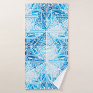 Abstract frozen star snowflakes seamless pattern bath towel