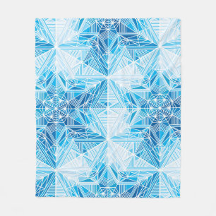 Abstract frozen star snowflakes seamless pattern fleece blanket