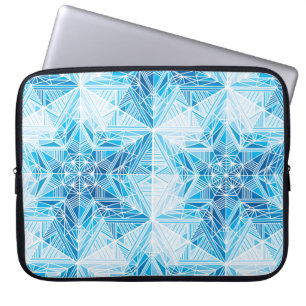Abstract frozen star snowflakes seamless pattern laptop sleeve