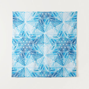 Abstract frozen star snowflakes seamless pattern tapestry