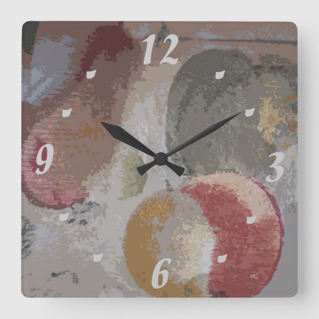 Abstract Fruit 2 (#6) Square Wall Clock (Front)