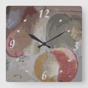 Abstract Fruit 2 (#6) Square Wall Clock
