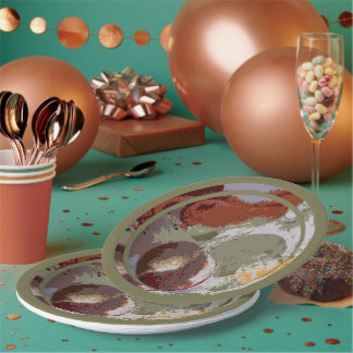 Abstract Fruit Motif Paper Plate